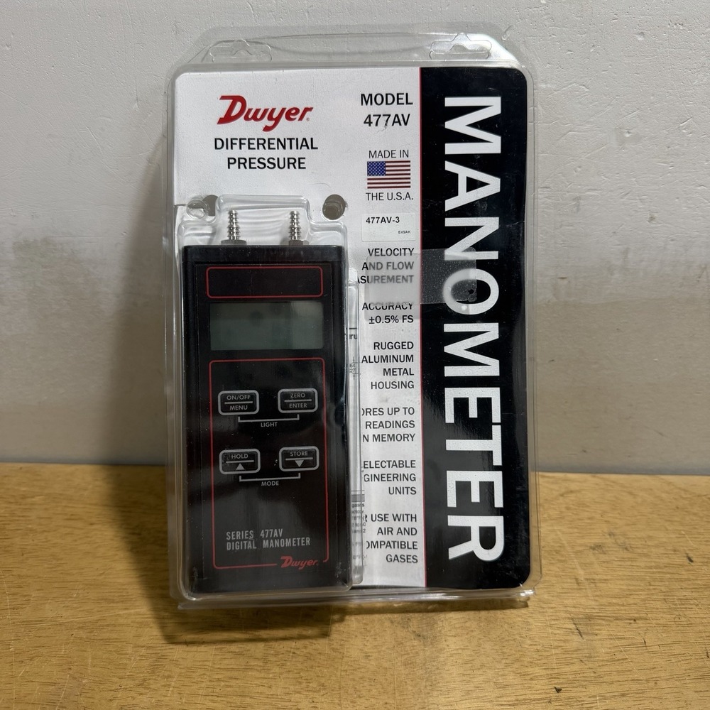 DWYER 477AV-3 Digital Manometer Differential Pressure 0-20 in wc 38XU42 New